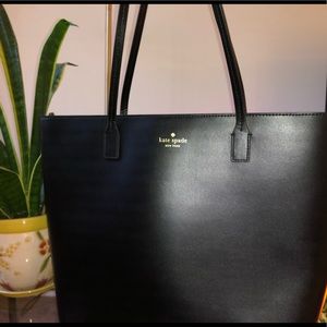 Kate Spade Black Leather Tote Bag
